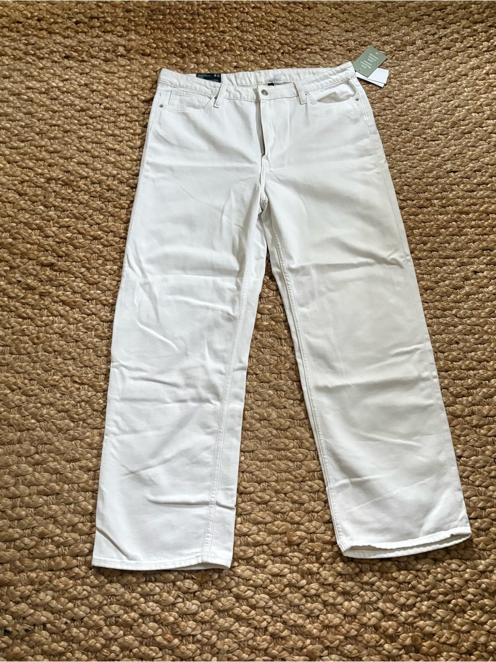 NWT H&M High Waist Straight Loose fit White jeans
